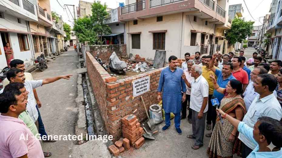 अशोक विहार में दीवार खड़ी करने पर हुआ बखेड़ा Ashokviharfilephoto